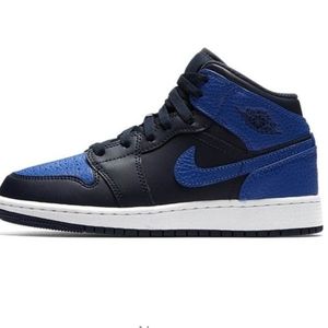 Kids Nike Air Jordan 1 Mid GS Navy 